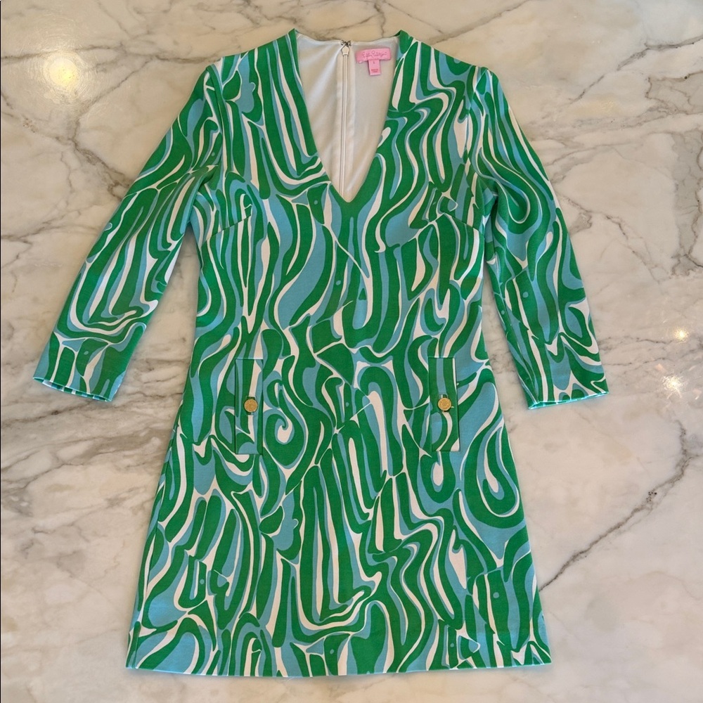Lilly Pulitzer Green Patterned Women's Dress